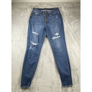 Judy Blue Jeans Women's 16W Skinny Fit Distressed Button Fly JB82246DKPL